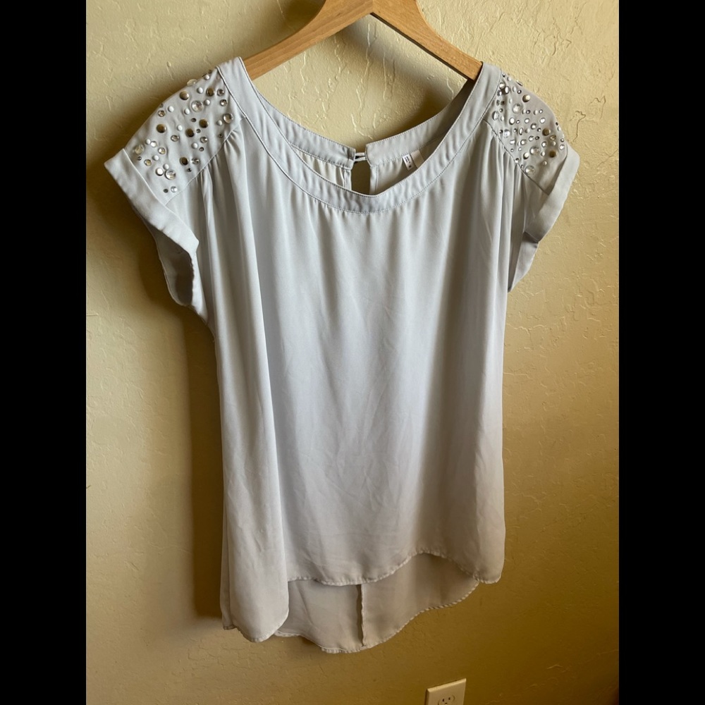 Bling Shoulder Sheer Top